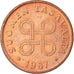Moneda, Finlandia, Penni, 1967, MBC, Cobre, KM:44