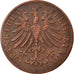 Coin, German States, FRANKFURT AM MAIN, Heller, 1855, EF(40-45), Copper, KM:351