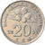 Coin, Malaysia, 20 Sen, 2001, EF(40-45), Copper-nickel, KM:52
