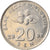 Coin, Malaysia, 20 Sen, 2008, EF(40-45), Copper-nickel, KM:52