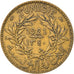 Moneda, Túnez, Anonymous, 2 Francs, 1921, Paris, MBC, Aluminio - bronce, KM:248