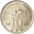 Coin, Malaysia, 10 Sen, 1990, AU(55-58), Copper-nickel, KM:51