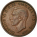 Coin, Australia, George VI, 1/2 Penny, 1943, EF(40-45), Bronze, KM:41