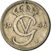 Munten, Zweden, Gustaf V, 25 Öre, 1946, ZF, Nickel-Bronze, KM:798