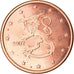 Finlandia, 5 Euro Cent, 2002, Vantaa, AU(55-58), Miedź platerowana stalą