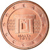 Malta, Euro Cent, 2013, SPL, Acciaio placcato rame