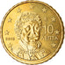 Greece, 10 Euro Cent, 2016, MS(64), Brass