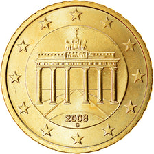 GERMANY - FEDERAL REPUBLIC, 50 Euro Cent, 2008, MS(63), Brass, KM:256