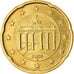 GERMANY - FEDERAL REPUBLIC, 20 Euro Cent, 2009, AU(55-58), Brass, KM:255