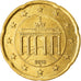 GERMANY - FEDERAL REPUBLIC, 20 Euro Cent, 2010, EF(40-45), Brass, KM:255