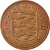 Moneda, Guernsey, Elizabeth II, 2 Pence, 1977, MBC, Bronce, KM:28