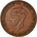 Coin, Ceylon, George VI, Cent, 1942, EF(40-45), Bronze, KM:111a