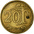 Moneda, Finlandia, 20 Pennia, 1963, BC+, Aluminio - bronce, KM:47