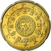 Portogallo, 20 Euro Cent, 2006, SPL-, Ottone, KM:744