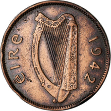 Monnaie, IRELAND REPUBLIC, 1/2 Penny, 1942, TB+, Bronze, KM:10