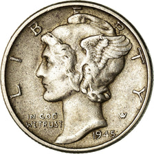 Moeda, Estados Unidos da América, Mercury Dime, Dime, 1945, U.S. Mint