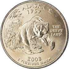 Munten, Verenigde Staten, Alaska, Quarter, 2008, U.S. Mint, Denver, golden