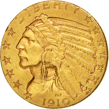 Vereinigte Staaten,Indian Head, $5,Half Eagle,1910,Philadelphia,AU 50-53),KM 129