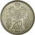 Moneta, Monaco, 20 Francs, 1945, SPL, Rame-nichel, KM:E20, Gadoury:MC137