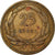 Moneta, Turcja, 25 Kurus, 1948, VF(30-35), Mosiądz, KM:886