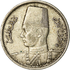 Moneta, Egipt, Farouk, 2 Piastres, 1942/AH1361, British Royal Mint, EF(40-45)