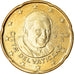 VATICAN CITY, 20 Euro Cent, 2011, BU, MS(65-70), Brass, KM:386