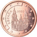 Spain, 2 Euro Cent, 2003, MS(63), Copper Plated Steel, KM:1041