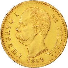 Italia, Umberto I, 20 Lire, 1882, Rome, BB, Oro, KM:21