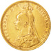 Great Britain, Victoria, Sovereign, 1890, AU(50-53), Gold, KM:767