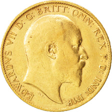 Grande-Bretagne, Edward VII, 1/2 Sovereign, 1902, TTB, Or, KM:804