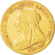 Grande-Bretagne, Victoria, 1/2 Sovereign, 1899, TTB, Or, KM:784