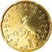Eslovénia, 20 Euro Cent, 2008, MS(63), Latão, KM:72