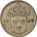 Munten, Zweden, Gustaf V, 10 Öre, 1940, ZF, Zilver, KM:780