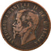 Coin, Italy, Vittorio Emanuele II, 10 Centesimi, 1862, Milan, VF(20-25), Copper