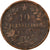 Coin, Italy, Vittorio Emanuele II, 10 Centesimi, 1862, Milan, VF(20-25), Copper