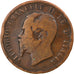 Coin, Italy, Vittorio Emanuele II, 10 Centesimi, 1866, Milan, VF(30-35), Copper