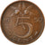 Munten, Nederland, Juliana, 5 Cents, 1950, ZF+, Bronze, KM:181