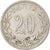 Moneta, Grecia, George I, 20 Lepta, 1895, Athens, MB+, Rame-nichel, KM:57