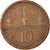 Coin, Czechoslovakia, 10 Haleru, 1925, EF(40-45), Bronze, KM:3