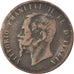 Coin, Italy, Vittorio Emanuele II, 10 Centesimi, 1867, Naples, F(12-15), Copper