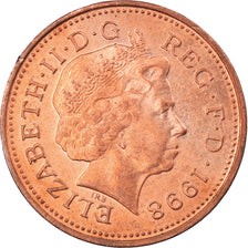 Moeda, Grã-Bretanha, Elizabeth II, Penny, 1998, EF(40-45), Aço Cromado a