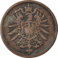 Moeda, ALEMANHA - IMPÉRIO, Wilhelm I, 2 Pfennig, 1875, Karlsruhe, VF(30-35)