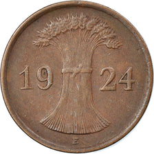 Coin, GERMANY, WEIMAR REPUBLIC, Rentenpfennig, 1924, Muldenhütten, EF(40-45)