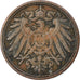 Moneta, GERMANIA - IMPERO, Wilhelm II, Pfennig, 1908, Berlin, MB+, Rame, KM:10