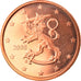 Finland, 5 Euro Cent, 2008, Vantaa, FDC, Copper Plated Steel, KM:100