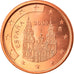 Spain, 5 Euro Cent, 2000, Madrid, MS(65-70), Copper Plated Steel, KM:1042