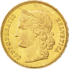 Svizzera, 20 Francs, 1896, Bern, BB+, Oro, KM:31.3