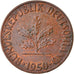 Moeda, ALEMANHA - REPÚBLICA FEDERAL, Pfennig, 1950, Stuttgart, EF(40-45), Aço