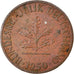 Coin, GERMANY - FEDERAL REPUBLIC, Pfennig, 1950, Hambourg, EF(40-45), Copper