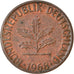 Monnaie, République fédérale allemande, Pfennig, 1968, Karlsruhe, TTB, Copper